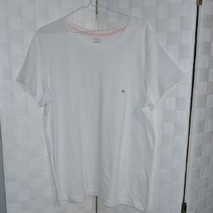 Women's White Ribbed 1X Blouse